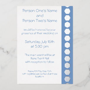 Aluminium Invitation Tabletop Chic en feuille de pervenche
