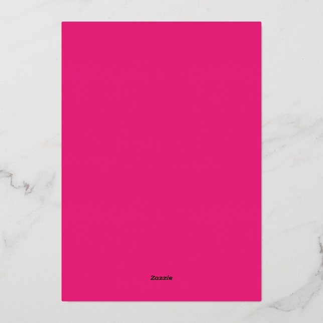 Aluminium Mariage rose chaud | Invitation de couleur vive en (Verso)