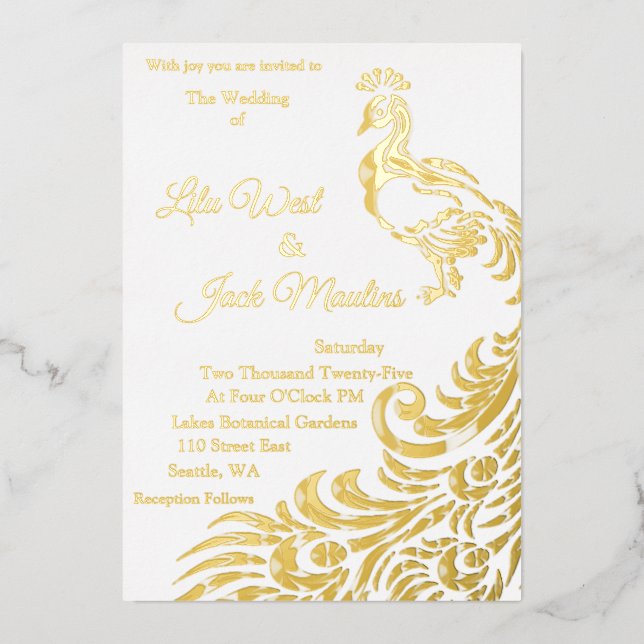 Aluminium Une grande invitation de mariage en feuille d'alum (Recto)