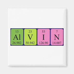 Alvin nom de table périodique aimant