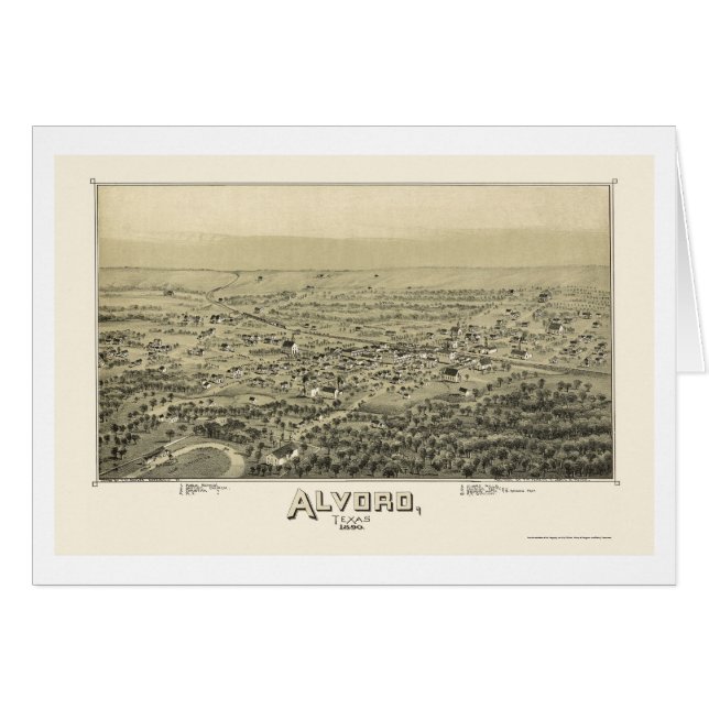 Alvord, carte panoramique de TX - 1890 (Devant horizontal)