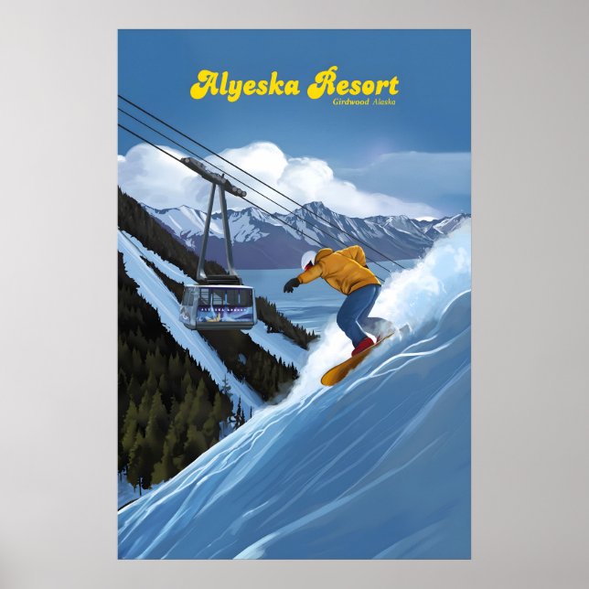 Alyeska Affiche de voyage Station de ski et de sno (Devant)