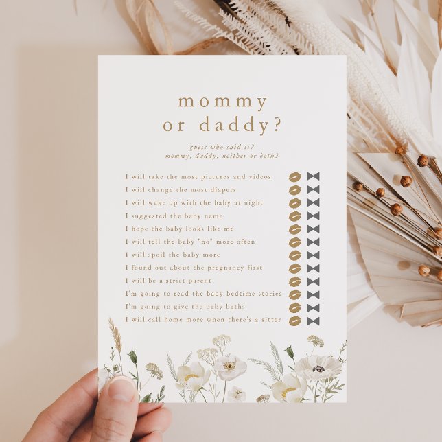 ALYSSA Devine Qui Maman Papa Baby shower Carte de  (ALYSSA Guess Who Mommy Daddy Baby Shower Game Card)