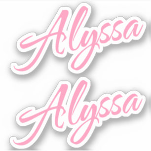 Alyssa Nom décoratif en rose x2 Sticker