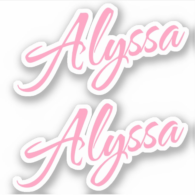 Alyssa Nom décoratif en rose x2 Sticker (Devant)
