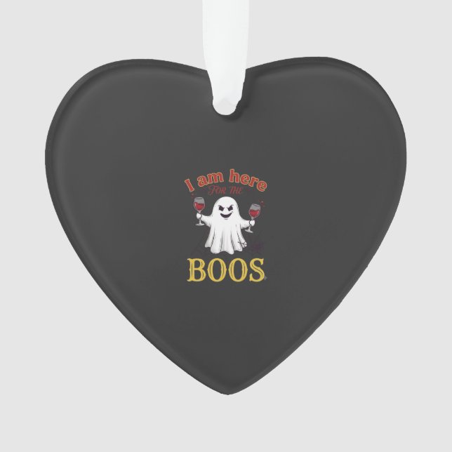 Am Here Boos Halloween Fantôme Verres à Vin Araign (devant)