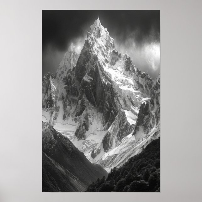 Ama Dablam Top View AI Art Poster (Devant)