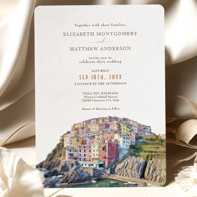 Amalfi Coast Italie Destination Mariage Invitation (Créateur téléchargé)