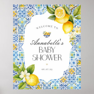 Amalfi Coast Italien Baby shower Affiche de bienve