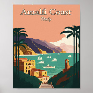 Amalfi Coast minimaliste Poster vintage Art
