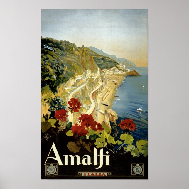 Amalfi Italie Italia Poster vintage restauré (Devant)