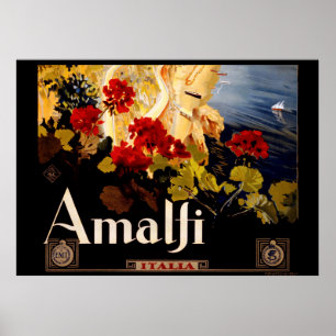 Amalfi Italie Poster de voyage Graphique d'art