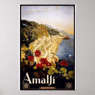 Amalfi Italie Poster vintage de voyage