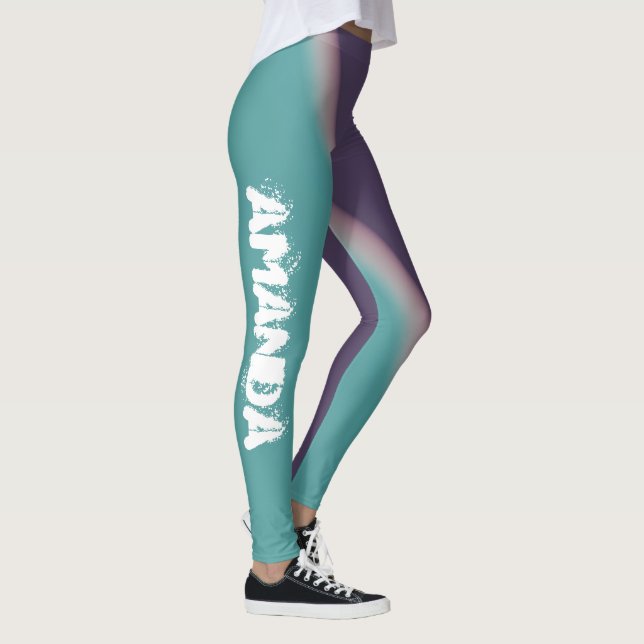 Amanda Ajoutez Votre Nom Leggings Art Abstrait (Droite)