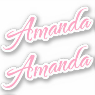 Amanda Nom décoratif en rose x2 Sticker