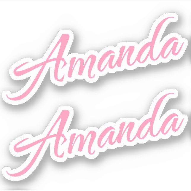 Amanda Nom décoratif en rose x2 Sticker (Devant)