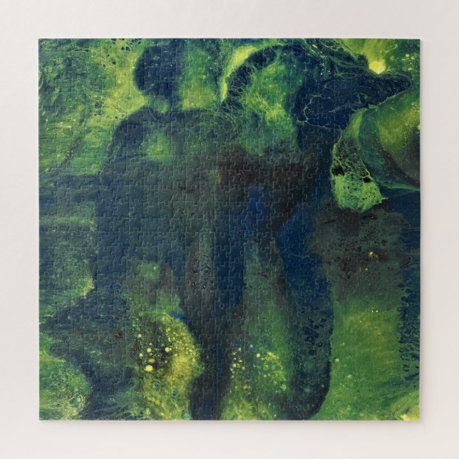 Amant blasé 1 Vert profond Puzzle abstrait (Vertical)