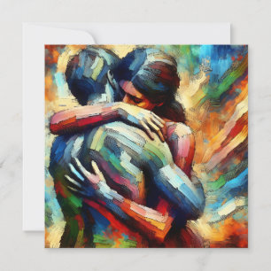 Amants s'étreignant dans le style de peinture à l'