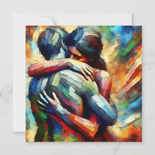 Amants s'étreignant dans le style de peinture à l' (Devant)