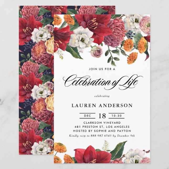 Amaryllis botanique et mamans Célébration de la vi (Devant / Derrière)