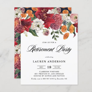Amaryllis Botanique Retraite Party Invitation