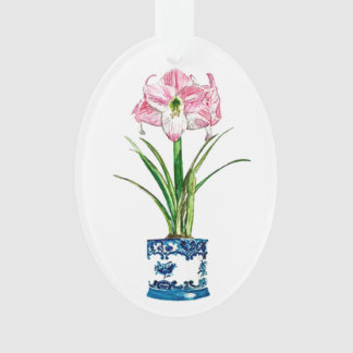 AMARYLLIS DANS DELFT POT NOËL ORNAMENT
