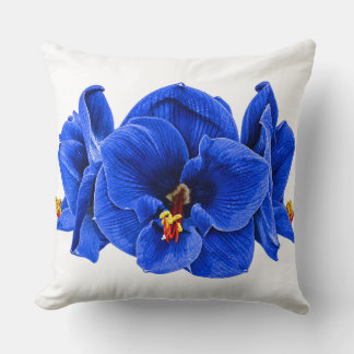 Amaryllis Pop Art Rétro – Coussin Turquoise