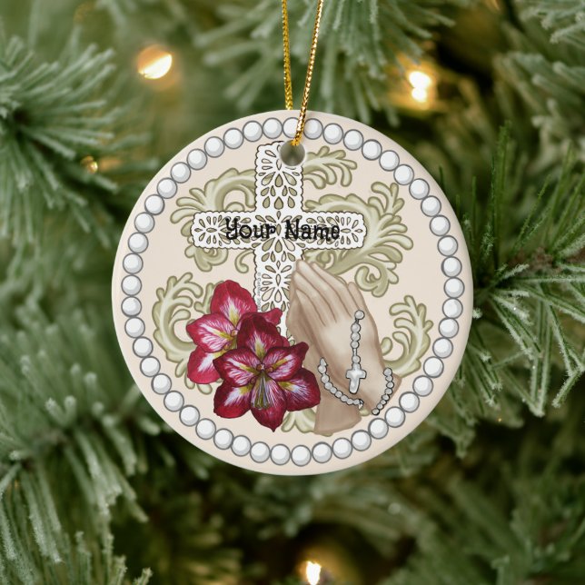 Amaryllis Rosary ornement personnalisé (Arbre)