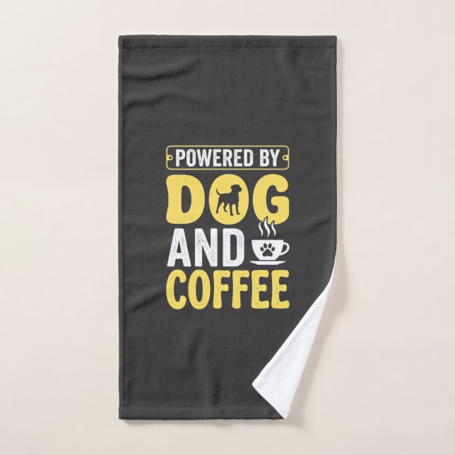 Amateur de café chien propulsé par le design (Serviette à main)