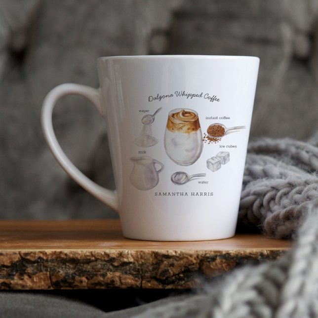 Amateur de café Dalgona | Tasse de latte à monogra (Créateur téléchargé)