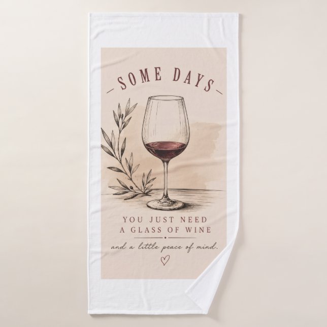 Amateur de Vin Vintage | Design de Vin Rouge (Serviette de bain)