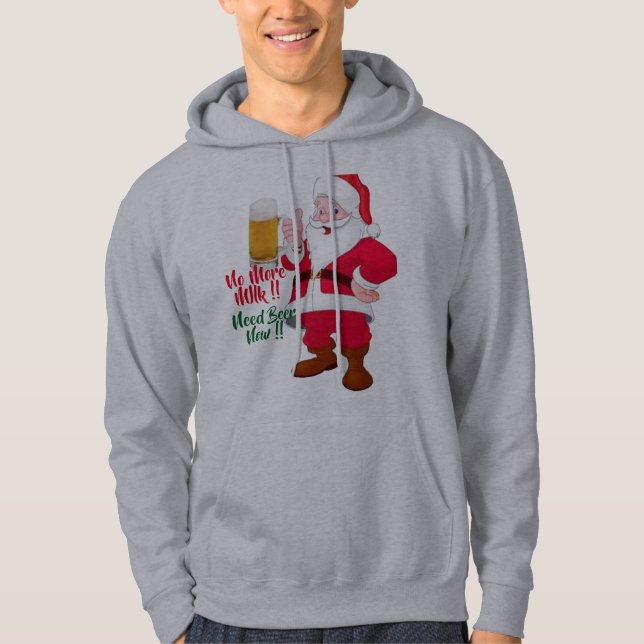 amateurs de bière à la carte père Noël noël sweat  (Devant)