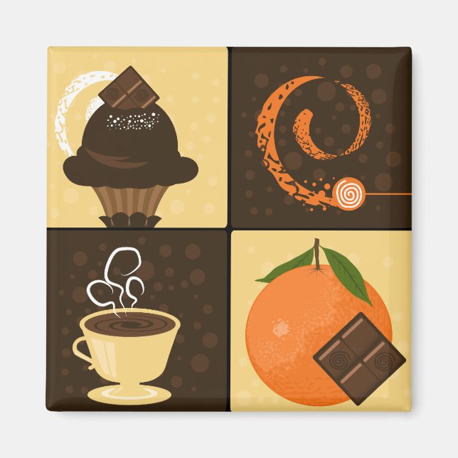 Amateurs de café et de chocolat Aimant frigo (Devant)