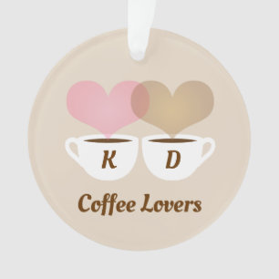 Amateurs de café rose Brown Personnalisé Initial