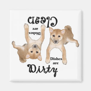 Amateurs de chiot Shiba Inu Magnet lave-vaisselle
