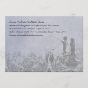 Amateurs de pêche Faire-part de mariage bleu défra