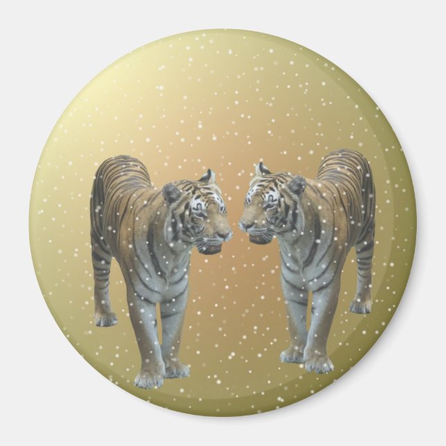 Amateurs de tigres Magnet de Noël (Devant)