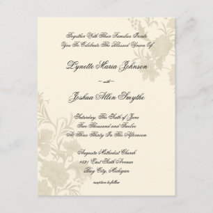 Ambassade Floral Ecru Creme Wedding Invitations