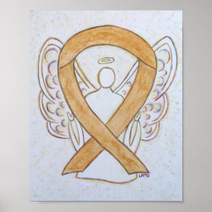 Amber Awareness Ribbon Angel Poster Art Print