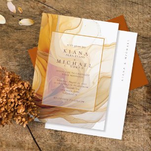 Amber Brandy Abstrait Ink Mariage ID1089