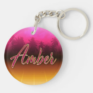 Amber prénom Golden rose Porte-clés