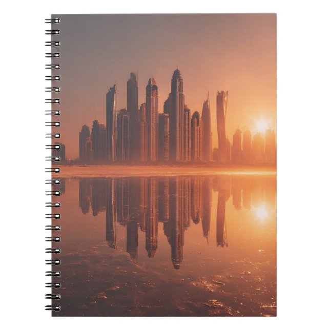 Amber Sunrise Futuristic Skyline Carnet (Devant)
