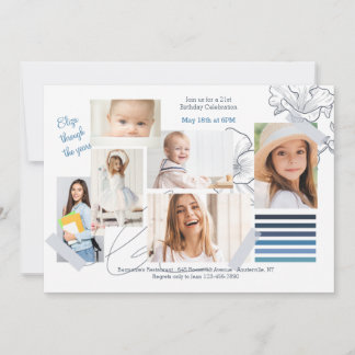 Ambiance artistique Photo Anniversaire Invitation