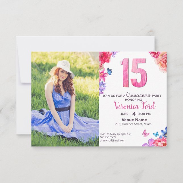 Ambiance romantique aquarelle invitation florale a (Devant)