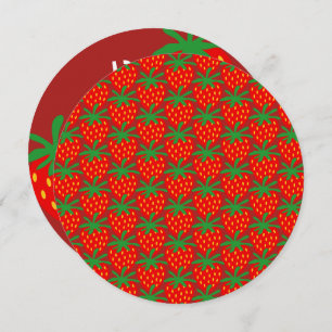 Ambiance ronde de fraise pour enfants Invitations