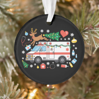 Ambulance de Noël EMT Renne Stéthoscope Xmas