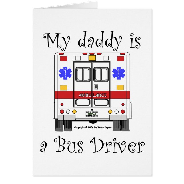 Ambulance de SME, papa de chauffeur de bus, carte (Devant)