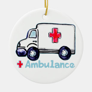 Ambulance nom personnalisé ornement