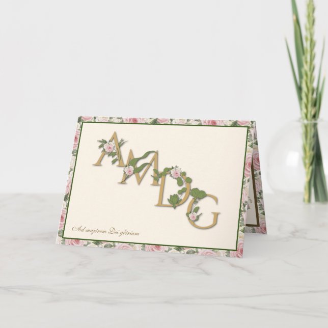 AMDG Prière religieuse Vintage florale catholique (Devant)