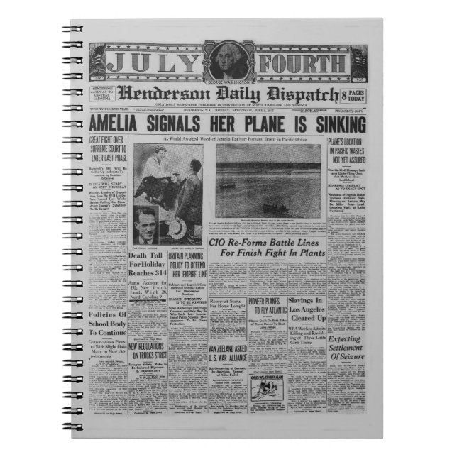 Amelia Earhart Vintage journal (Devant)